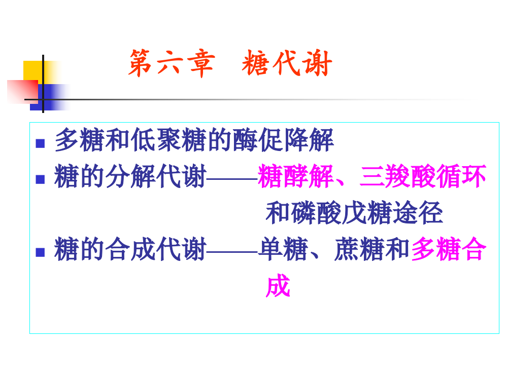 第六章糖代谢生物化学ppt课件