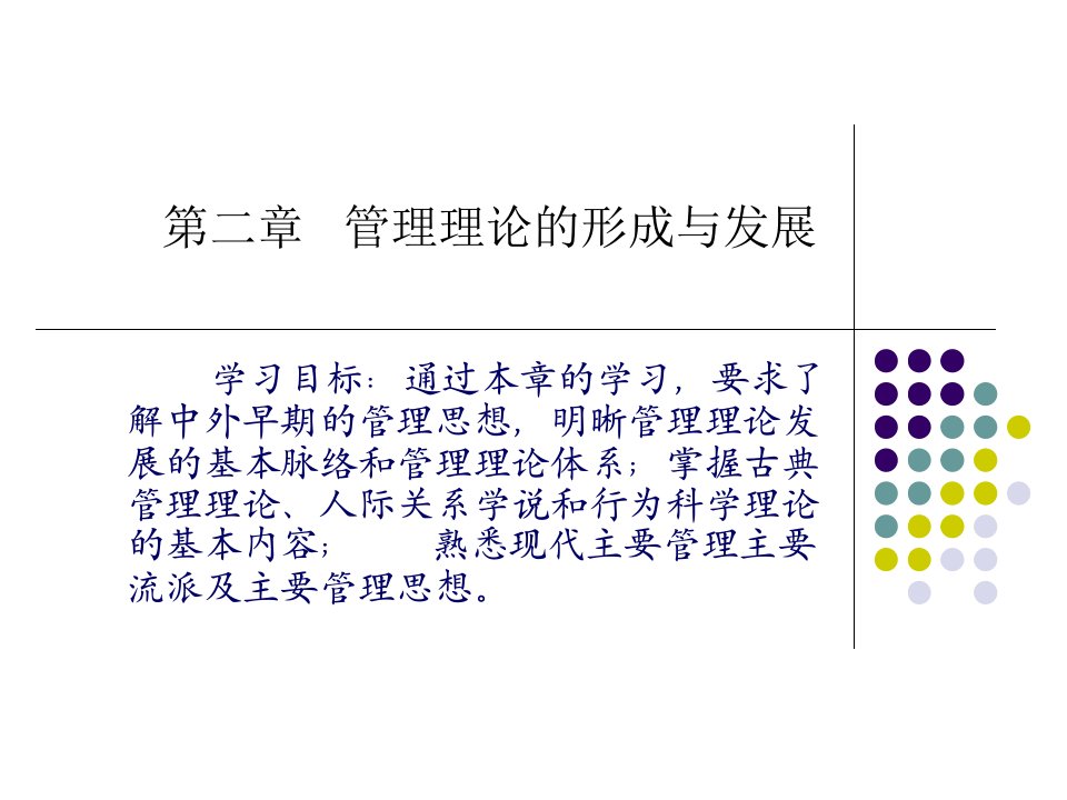 电子课件管理学基础第二章管理理论