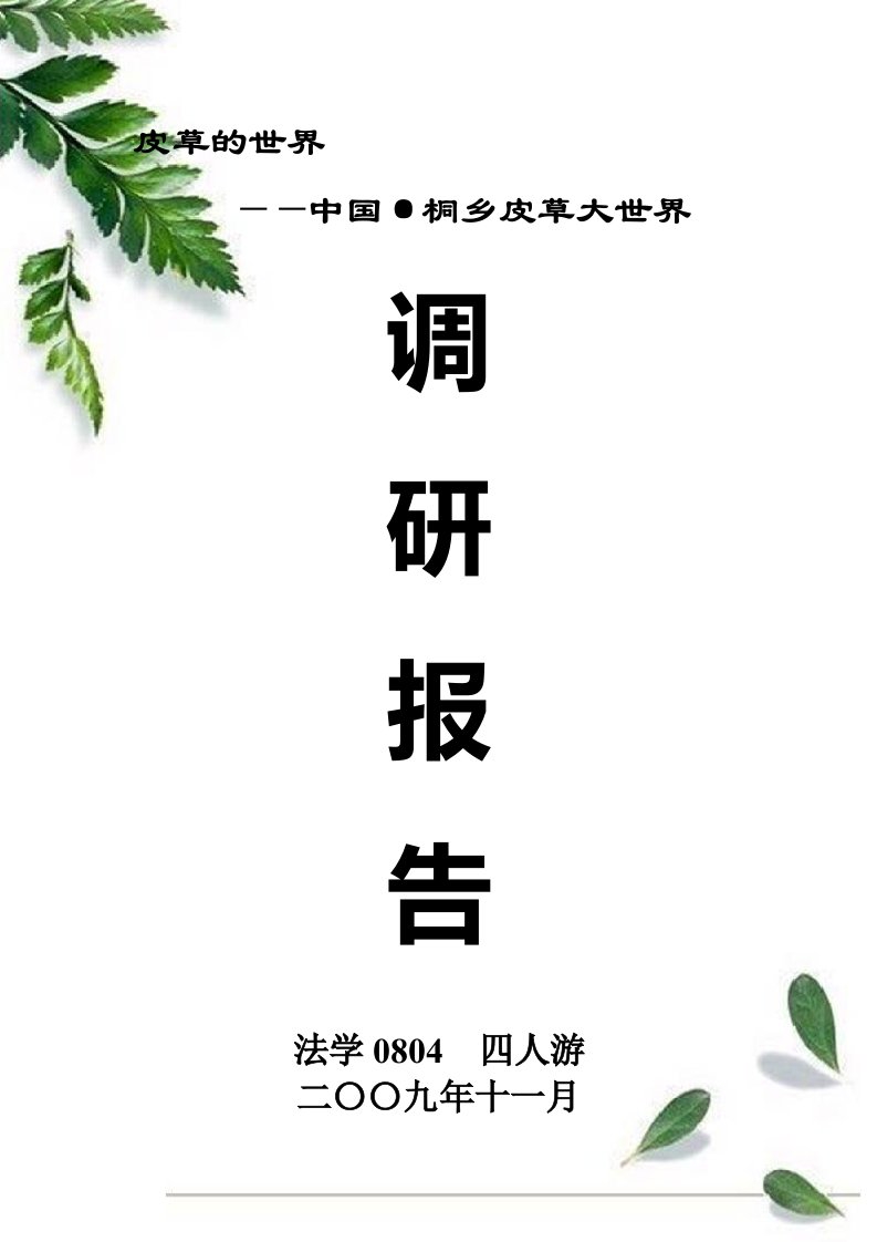 桐乡皮草大世界调研报告