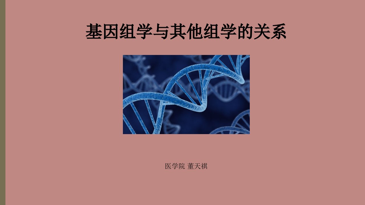 基因组学与其他组学的关系