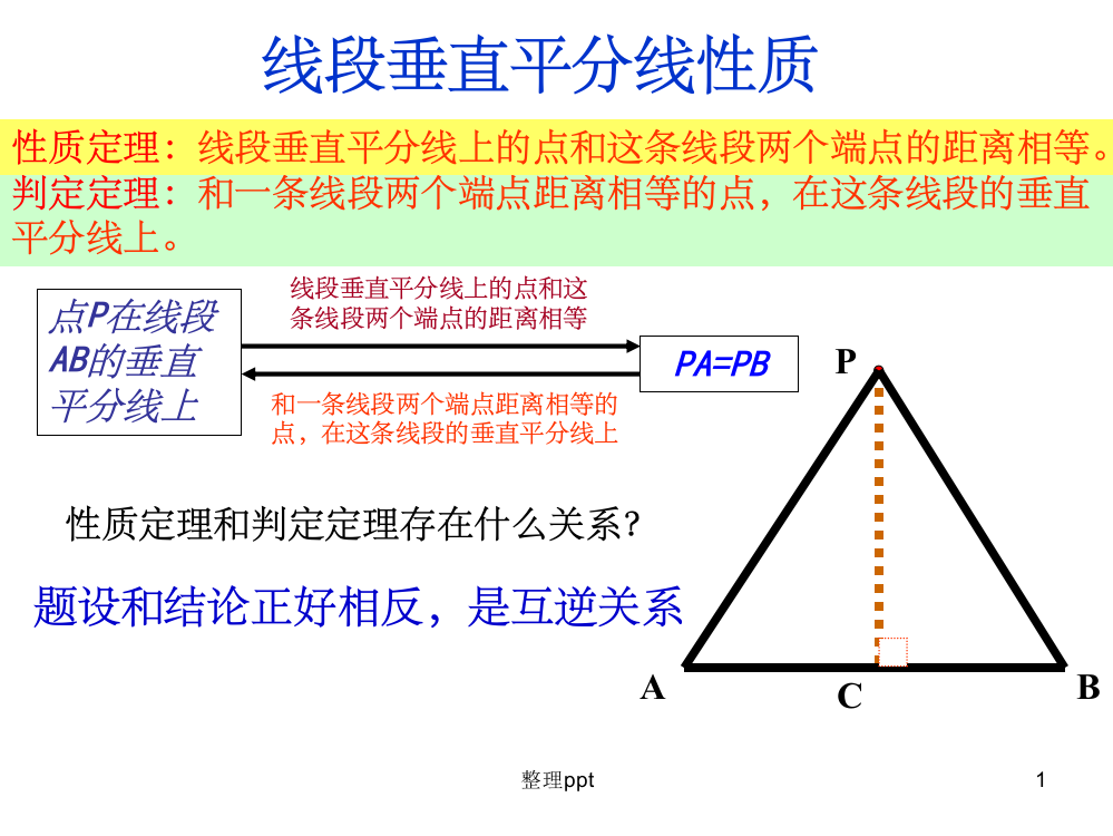 垂直平分线的性质判定