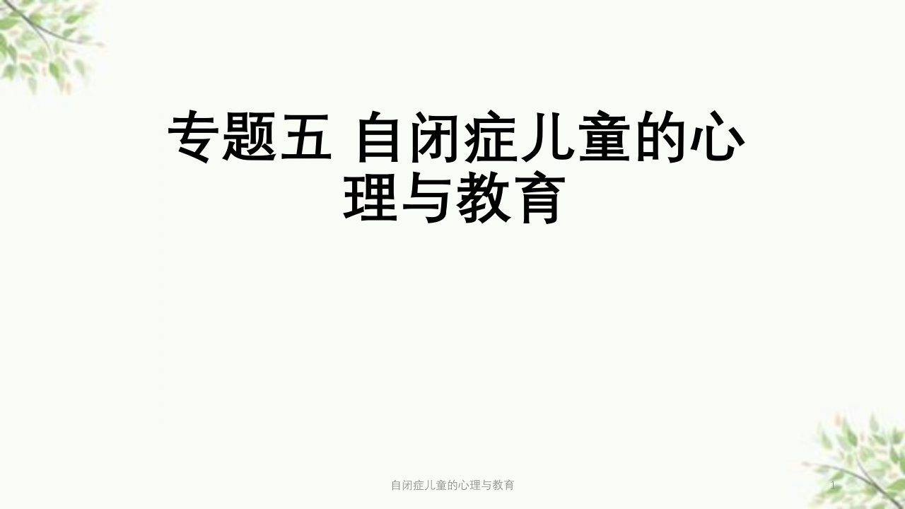 自闭症儿童的心理与教育ppt课件