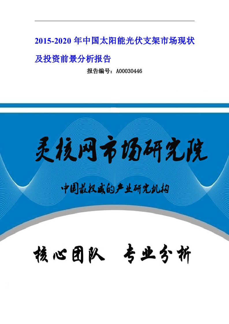 中国太阳能光伏支架行业市场分析与发展趋势研究报告-灵核网