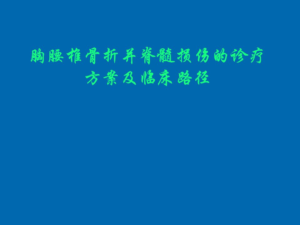 胸腰椎骨折并截瘫PPT医学课件