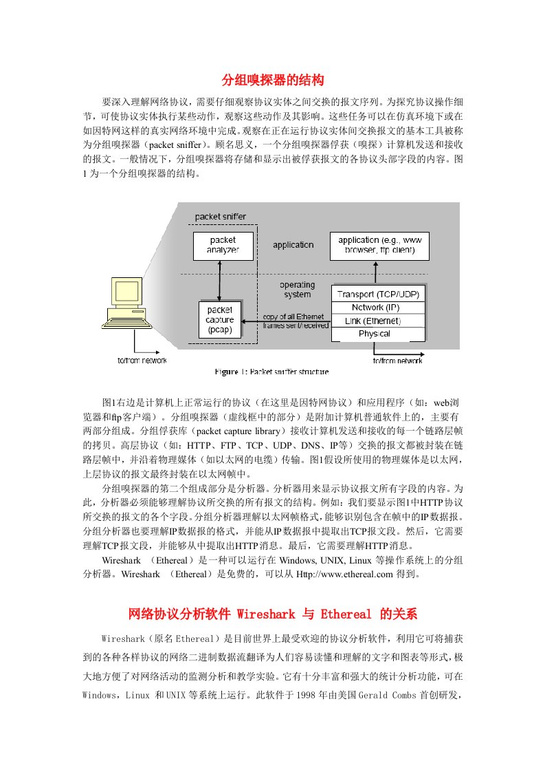 网络协议分析软件Wireshark简要说明要点