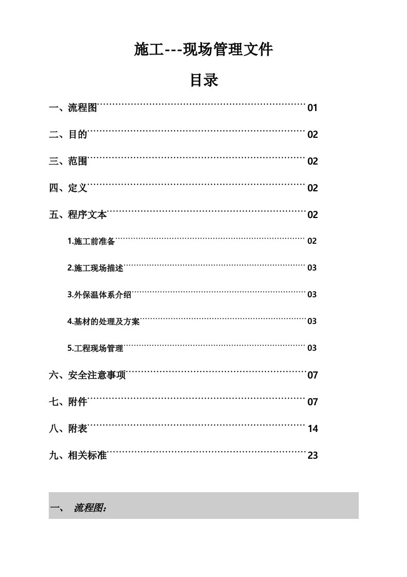 建筑工程管理-施工管理程序文件