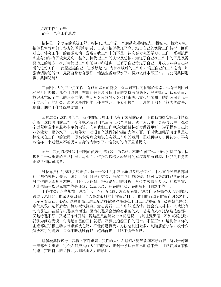 招标代理年终总结