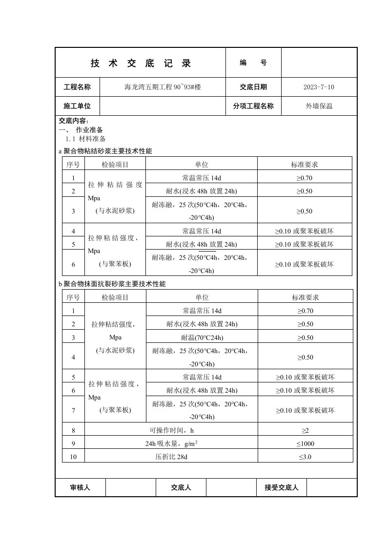 外墙保温板技术交底