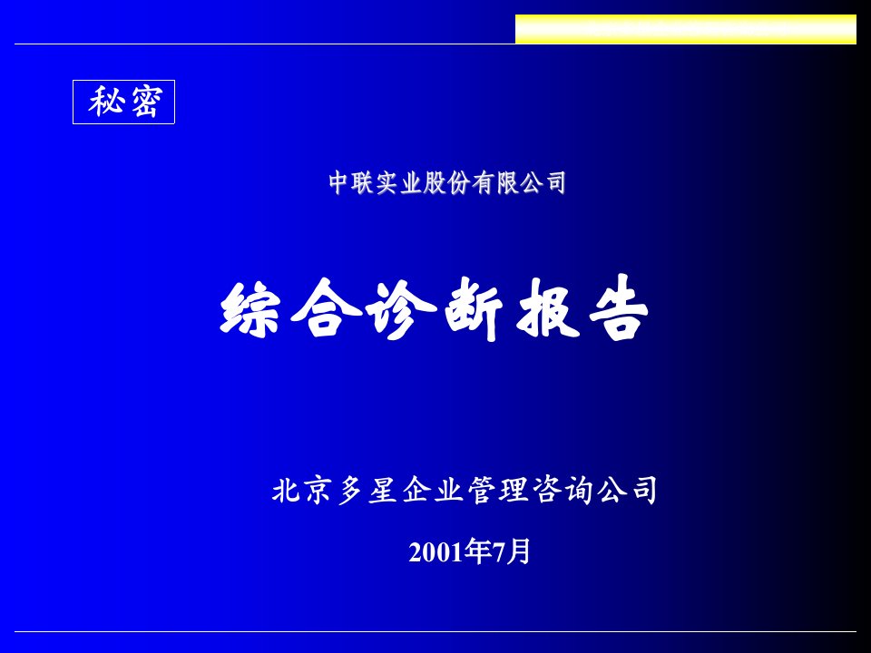 企业诊断-中联综合诊断报告1