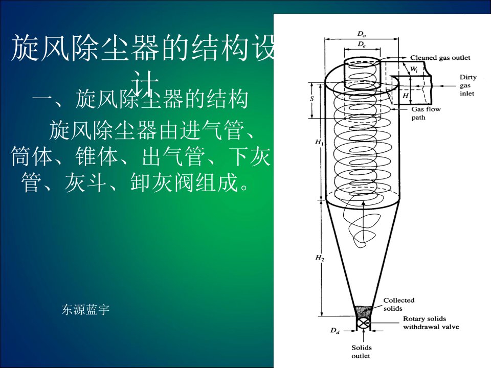 旋风除尘器cad结构图纸设计及技术参数