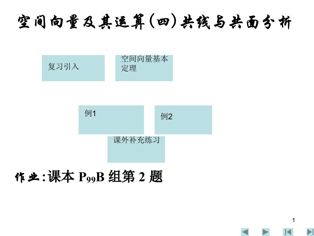 空间向量及其运算(四)共线与共面剖析