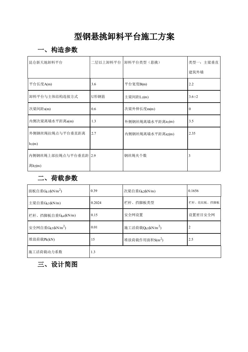 型钢悬挑卸料平台施工方案