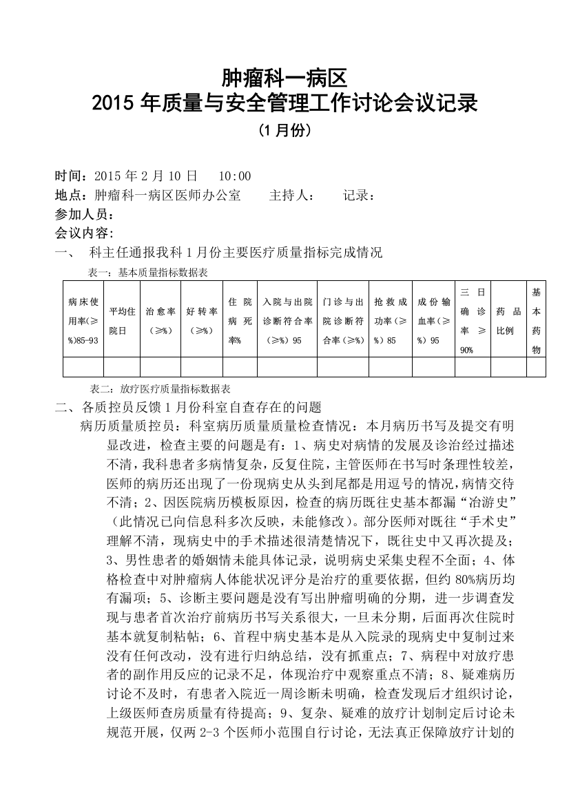 科质量小组活动记录