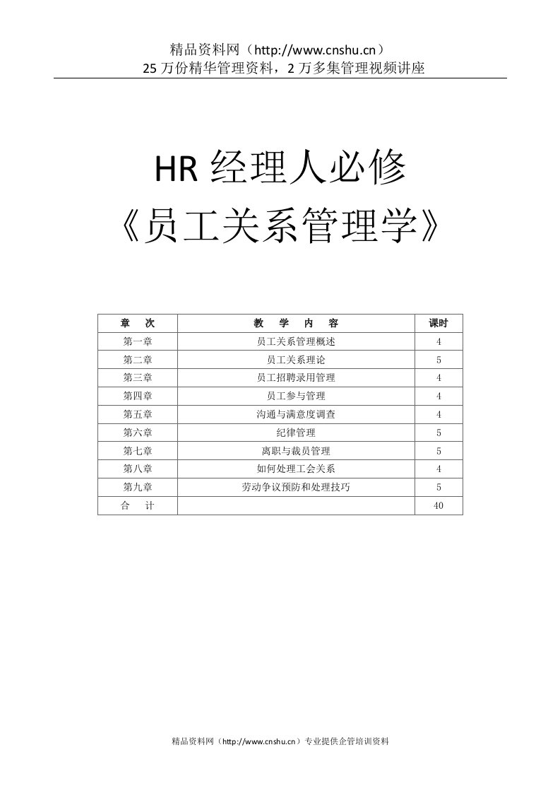 HR必修-员工关系管理