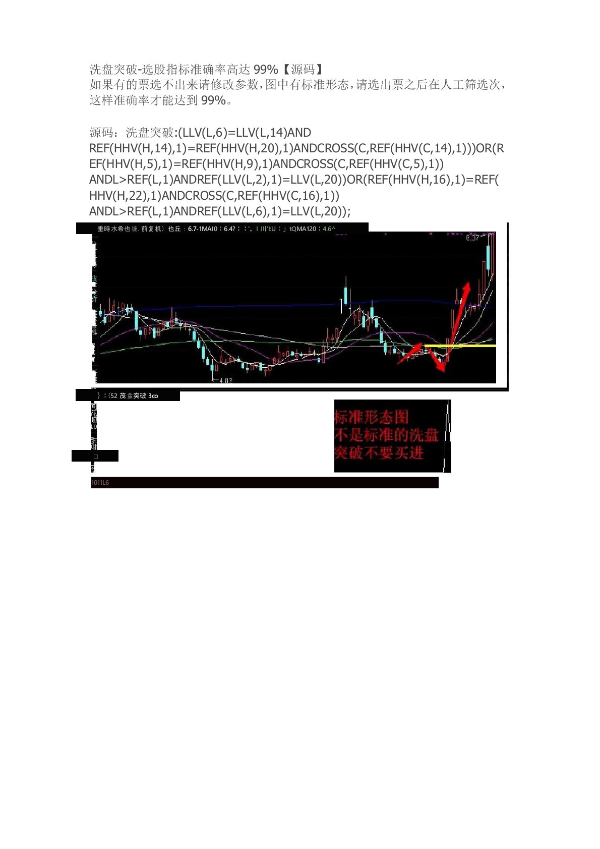 洗盘突破-选股指标准确率高达99%通达信指标公式源码