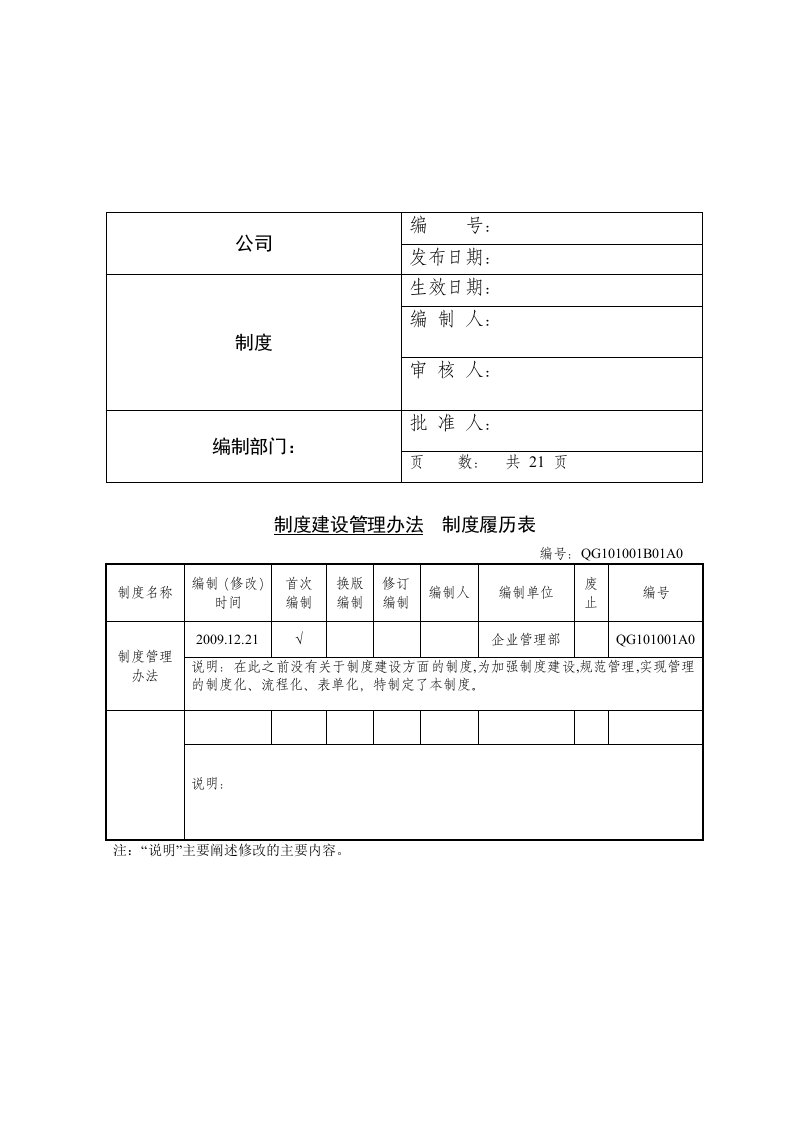 企业制度建设管理办法