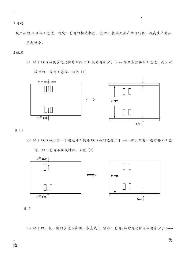 pcb板工艺设计边规范