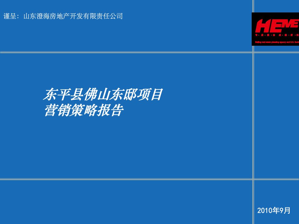 [精选]某县佛山东邸项目营销策略报告