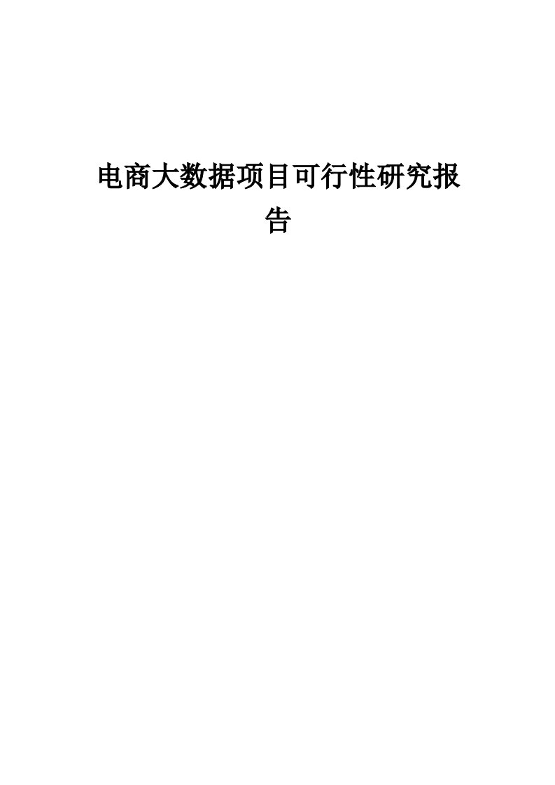 2024年电商大数据项目可行性研究报告