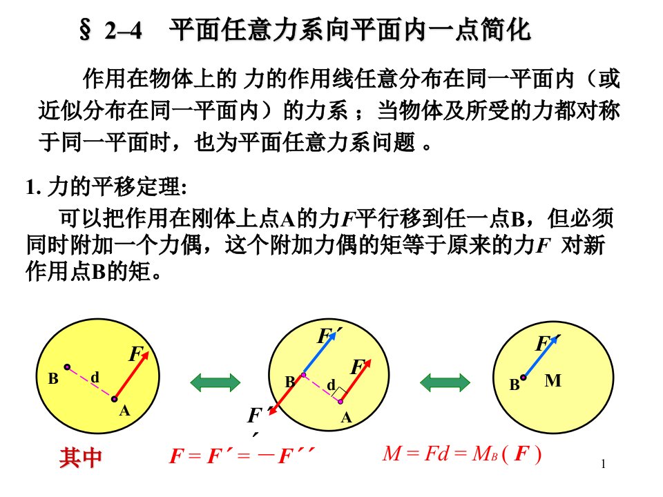 理论力学-第2章平面任意力系