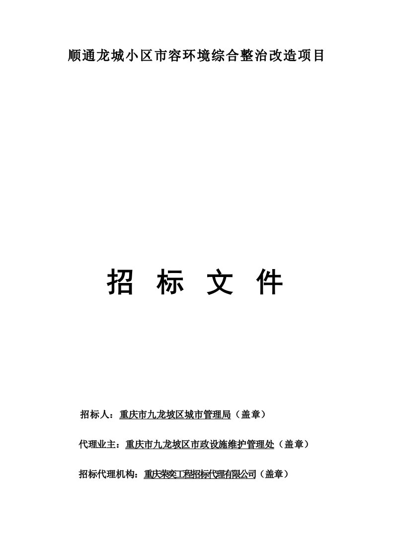 顺通龙城小区市容环境综合整治改造项目