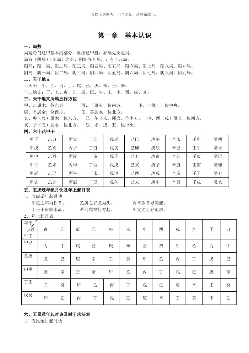 北大教授奇门遁甲讲义