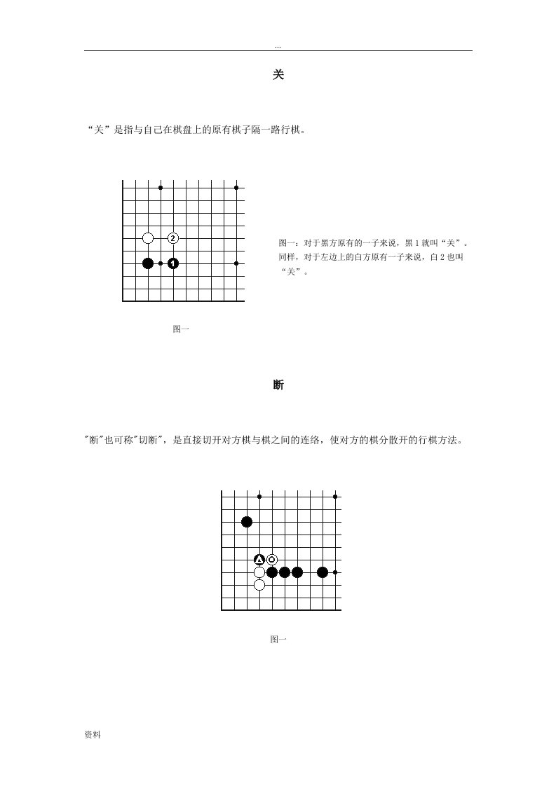 围棋术语基本招法