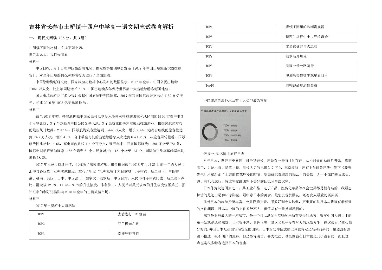 吉林省长春市土桥镇十四户中学高一语文期末试卷含解析