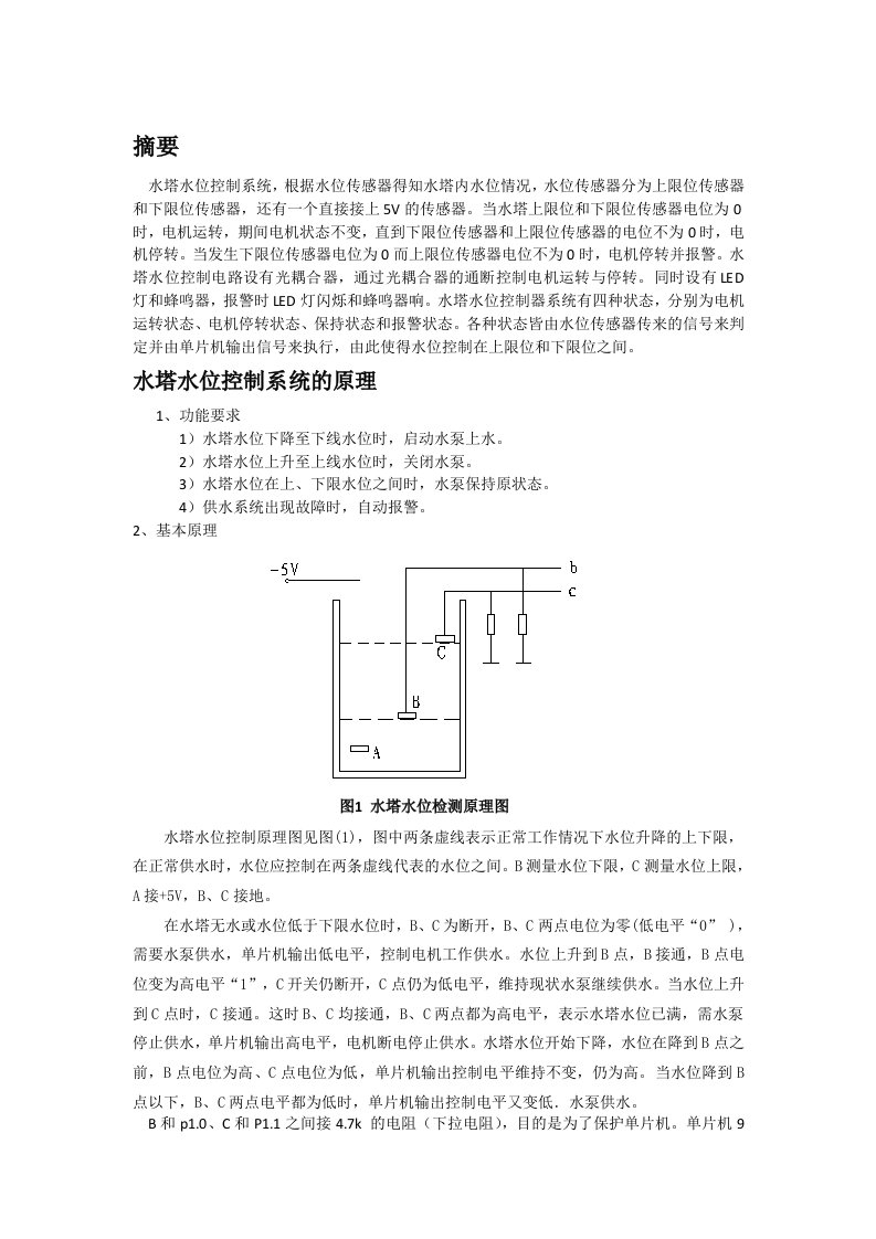 水塔水位智能控制系统