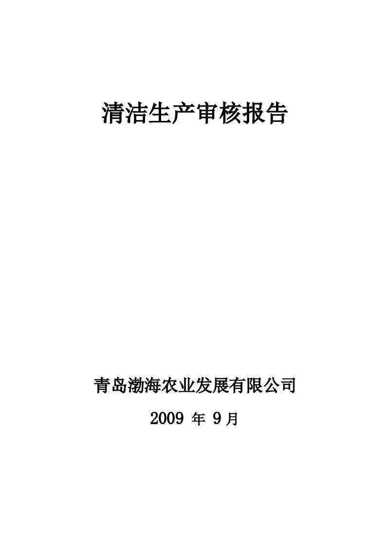 渤海清洁生产审核分析方案终版