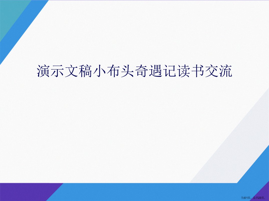 小布头奇遇记读书交流