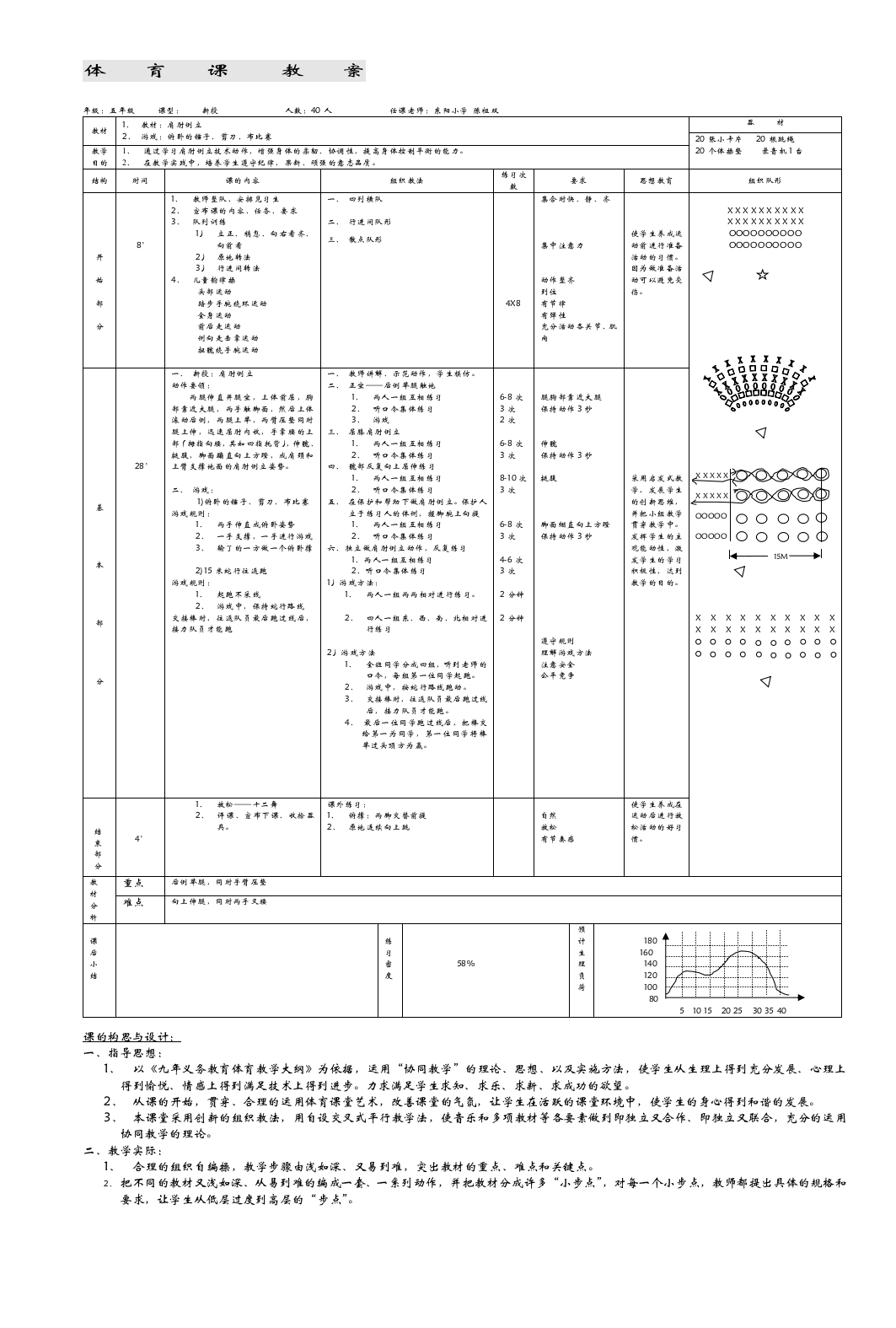 小学体育体育课课时教案肩肘倒立