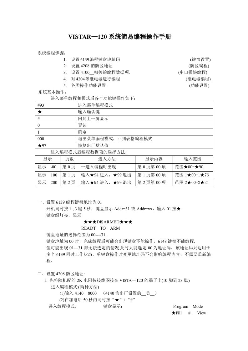 VISTA简易编程操作手册