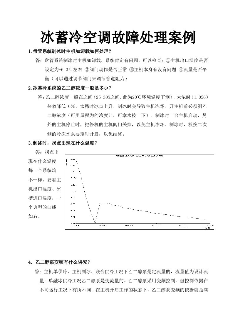 冰蓄冷空调故障处理案例