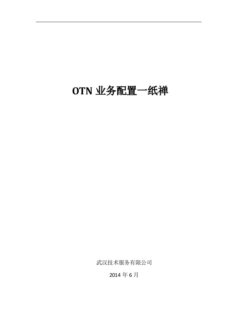 OTN业务配置一纸禅资料