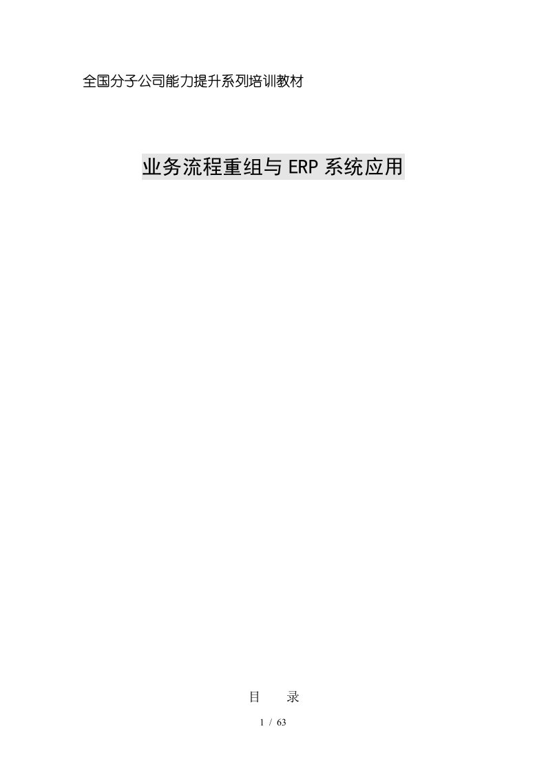 分子公司业务流程重组与ERP应用