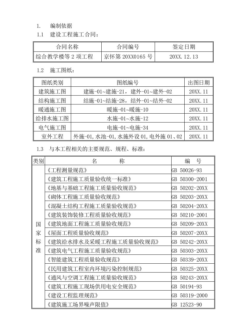 建筑工程管理-怀柔二小施工组织设计