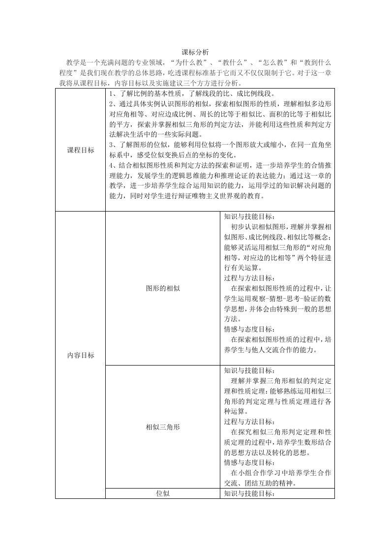 课标分析图形的相似数学