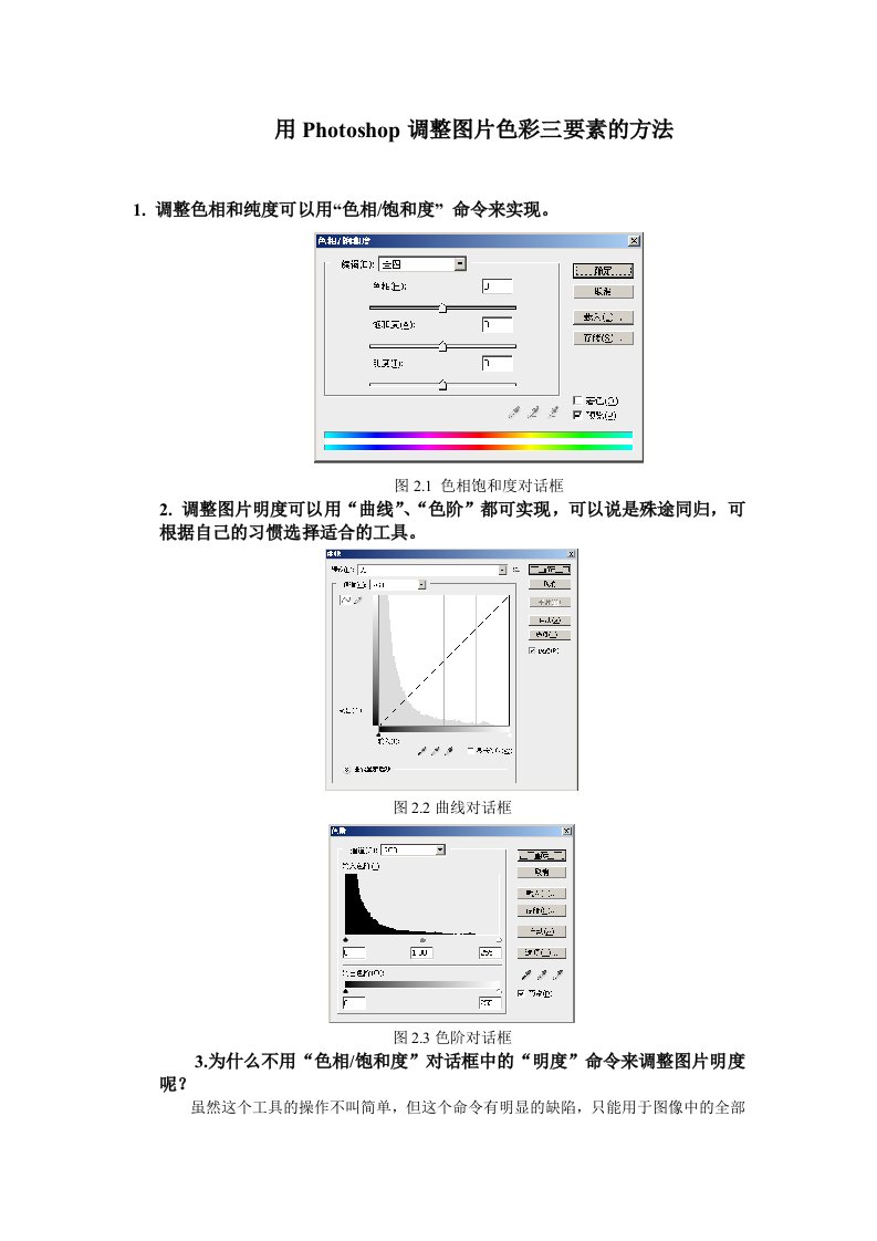 用Photoshop调整图片色彩三要素的方法