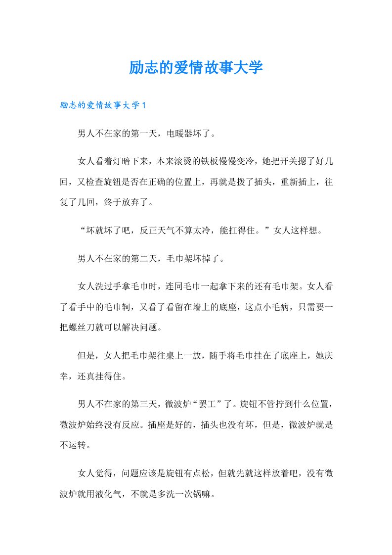 励志的爱情故事大学