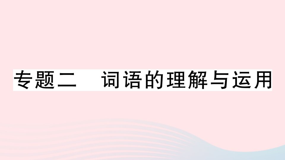 2023七年级语文下册专题复习二词语的理解与运用作业课件新人教版