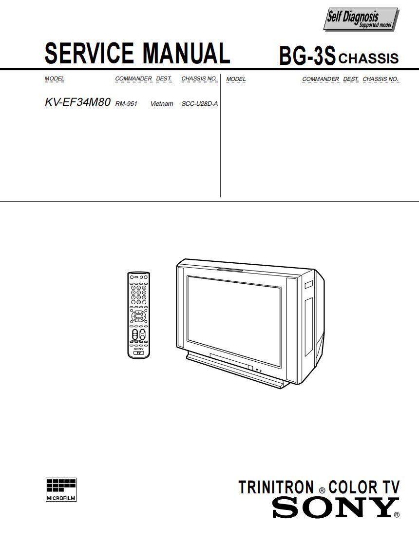 索尼KV-EF34M80彩电维修手册