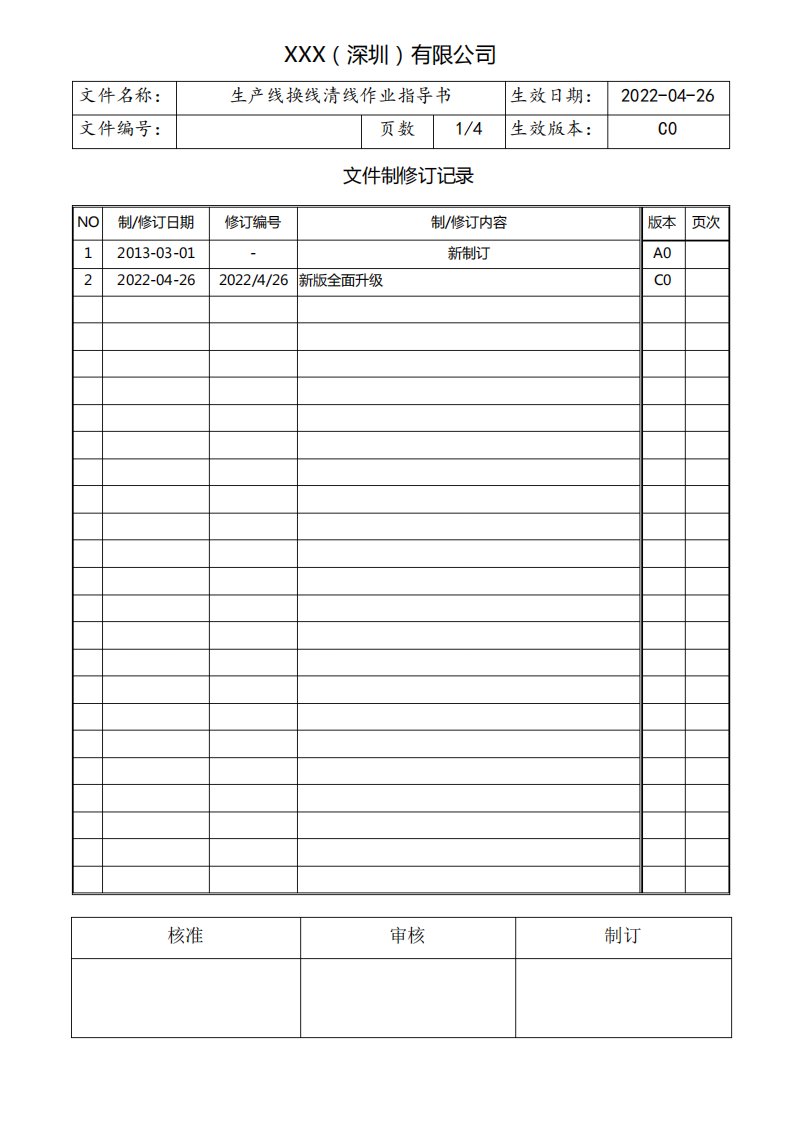 生产线换线清线作业指导书