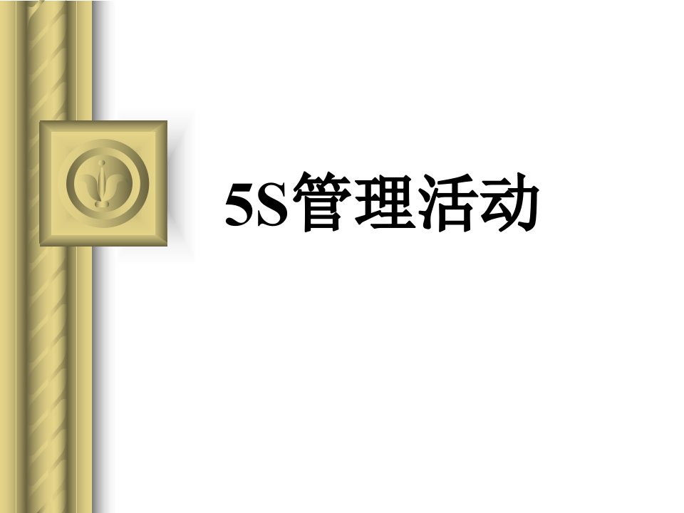 5S基础知识培训课件5S管理简介