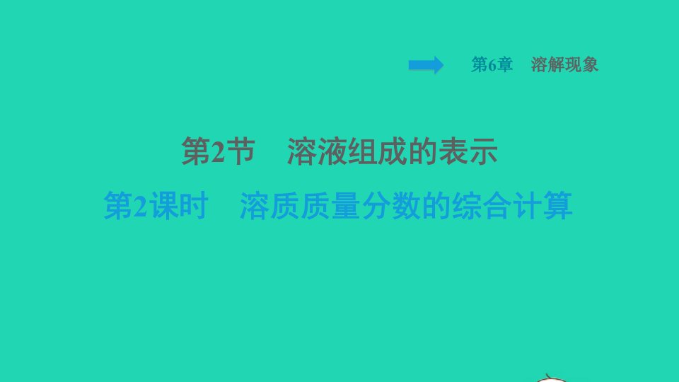 福建专版2022九年级化学下册第6章溶解现象第2节溶液组成的表示第2课时溶质质量分数的综合计算课件沪教版