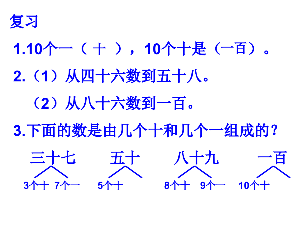 一（下）100以内数的读法和写法