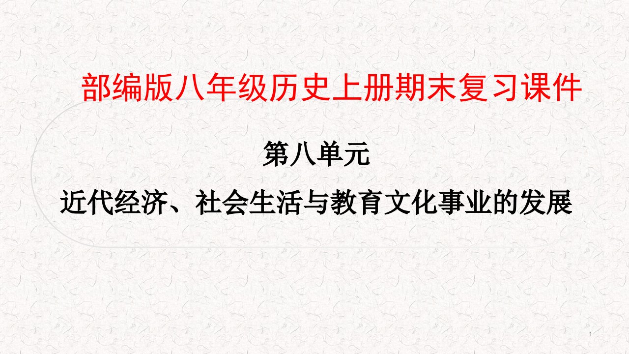 部编版八年级历史上册第8单元复习ppt课件