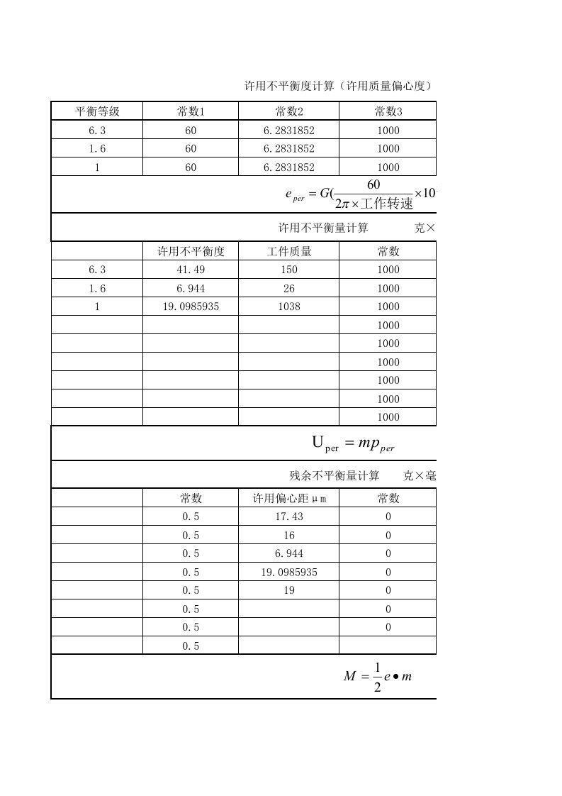 动平衡计算公式