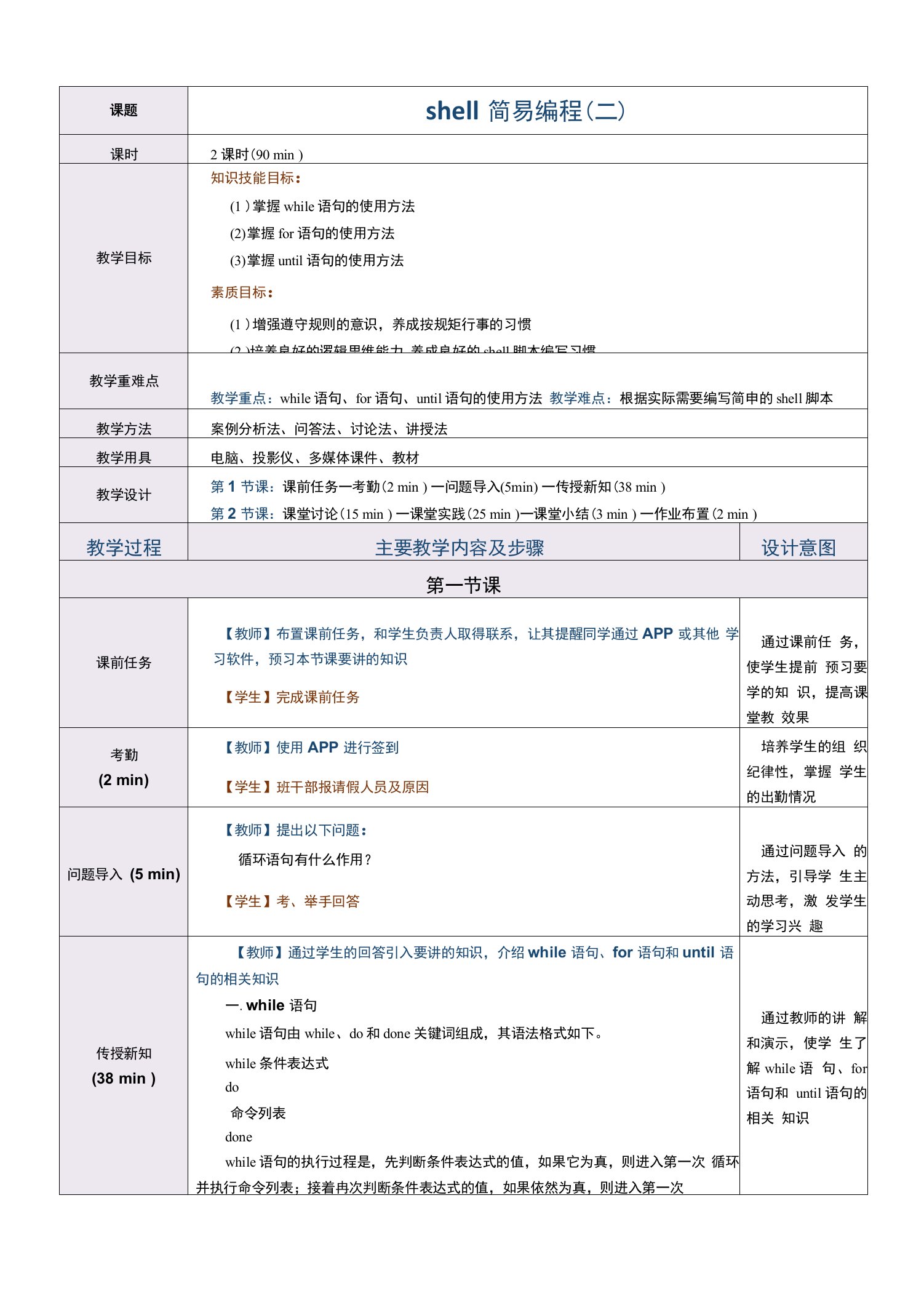 《Linux操作系统与应用技术》教案