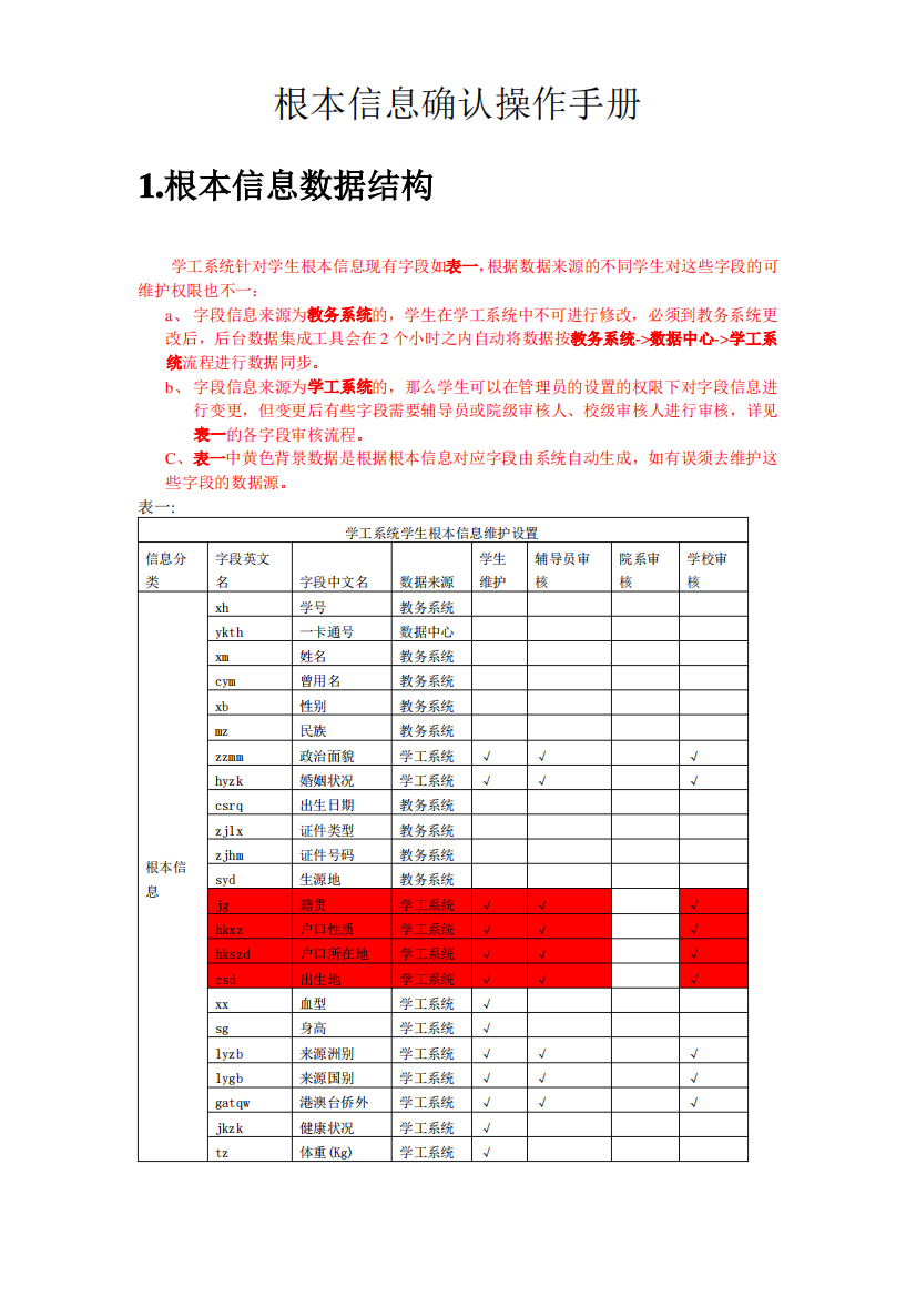 基本信息确认操作手册